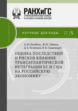 Оценка последствий и рисков влияния трансатлантической интеграции ЕС и США на российскую экономику