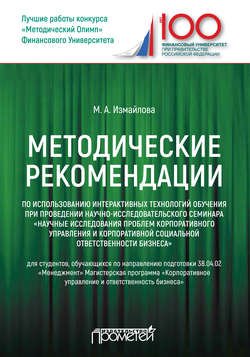 Методические рекомендации по использованию интерактивных технологий обучения при проведении научно-исследовательского семинара «Научные исследования проблем корпоративного управления и корпоративной социальной ответственности бизнеса»