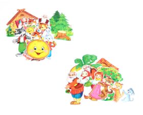 Вырубные фигуры А4. Русские сказки: Репка; Колобок (комплект)