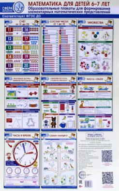 Математика для детей. 6-7 лет. Образовательные плакаты для формирования элементарных математических представлений (комплект из 8 плакатов А3)