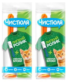 ЧИСТЮЛЯ набор: липкий ролик и два сменных блока. Набор из 2 шт