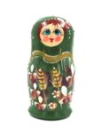 Матрешка Колосок малый (зеленая) (5 матрешек, 10 см)