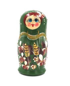Матрешка Колосок малый (зеленая) (5 матрешек, 10 см)