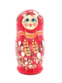 Матрешка Колосок малый (красная) (5 матрешек, 10см)