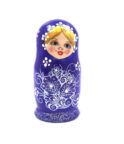 Матрешка Кудринка синяя (5 матрешек, 9см)