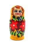 Матрешка Нина желтая (3 матрешки, 9см)