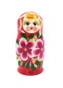 Матрешка Нина красная (3 матрешки, 9см)