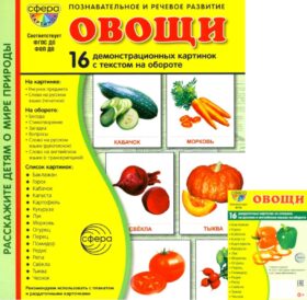 Овощи. Учебное издание. Демонстрационные картинки. Комплект из 2-х форматов: 173х220 и 63х87