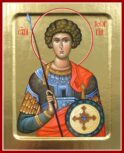 Икона Георгия Победоносца, великомученика (поясной) (на дереве): 125 х 160