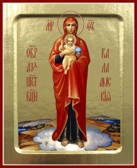Икона Пресвятой Богородицы, Валаамская (на дереве): 125 х 160